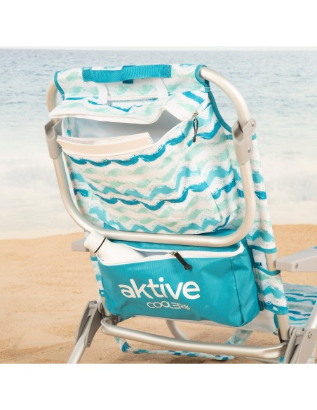 Aktive Silla playa plegable 5 posiciones y bolsillo lateral | Distria