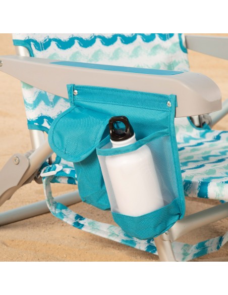 Aktive Silla playa plegable 5 posiciones y bolsillo lateral | Distria