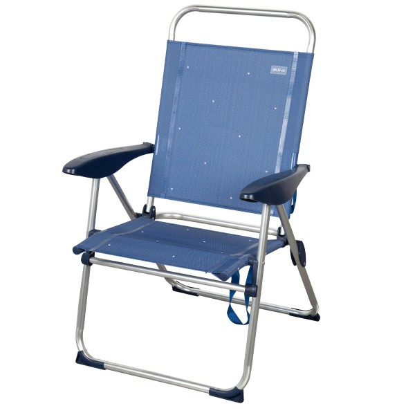 Aktive Silla plegable playa 4 pos. aluminio y textileno azul | Distria