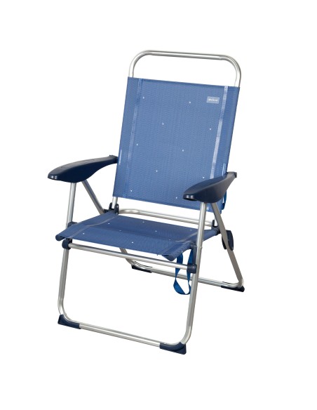 Aktive Silla plegable playa 4 pos. aluminio y textileno azul | Distria