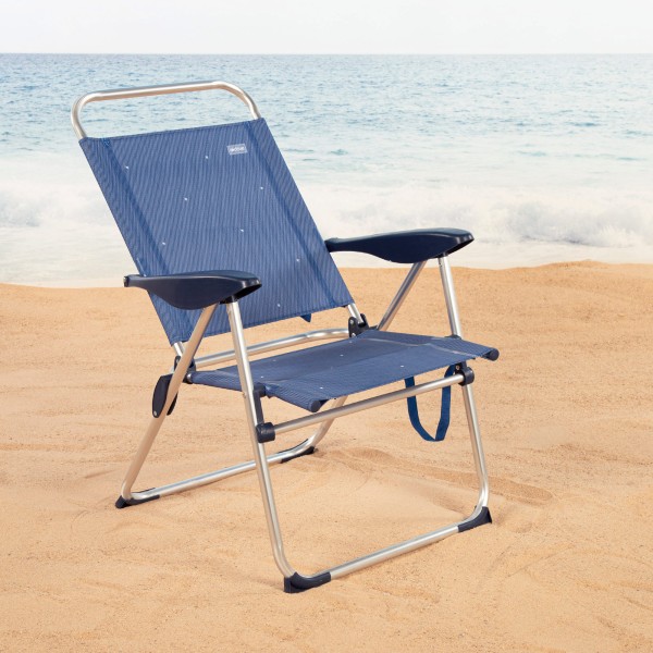 Aktive Silla plegable playa 4 pos. aluminio y textileno azul | Distria