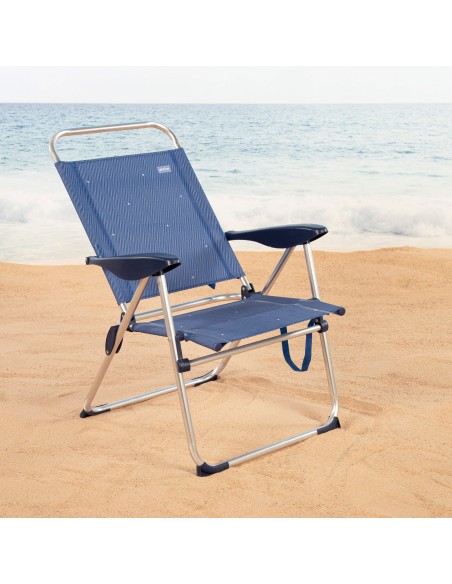 Aktive Silla plegable playa 4 pos. aluminio y textileno azul | Distria