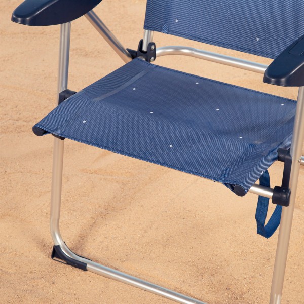 Aktive Silla plegable playa 4 pos. aluminio y textileno azul | Distria