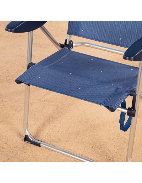 Aktive Silla plegable playa 4 pos. aluminio y textileno azul | Distria