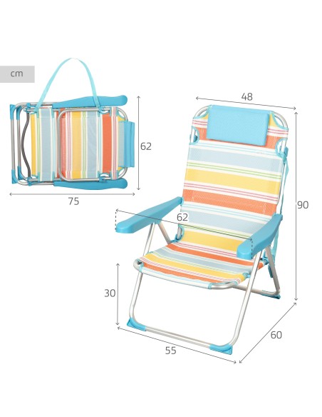 Aktive Silla plegable aluminio, antivuelco, 5 posiciones | Distria