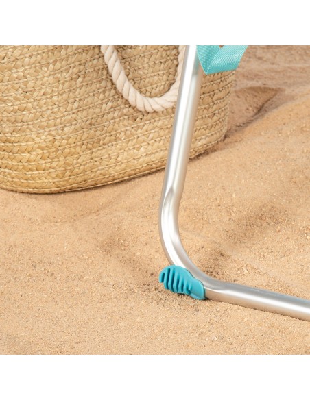 Aktive silla playa plegable 5 posiciones a rayas antivuelco | Distria