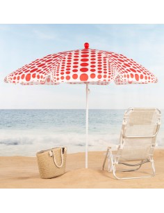 Aktive Sombrilla de playa estampado lunares rojos 200 cm | Distria 2