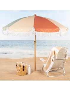 Aktive Sombrilla de playa 200 cm multicolor con flecos | Distria 2