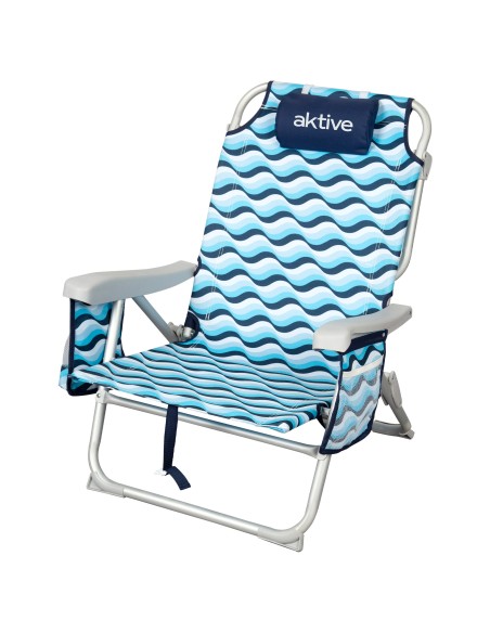 Aktive Silla plegable playa 5 posic. de aluminio con cojín | Distria