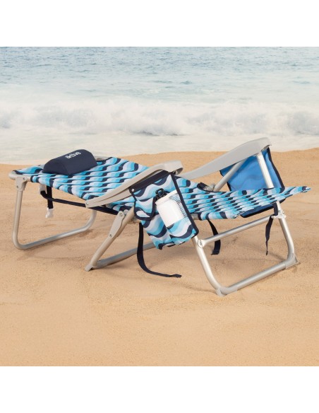 Aktive Silla plegable playa 5 posic. de aluminio con cojín | Distria