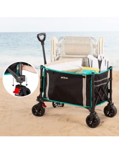Aktive Carro plegable de playa con ruedas y capacidad 60kg | Distria 2