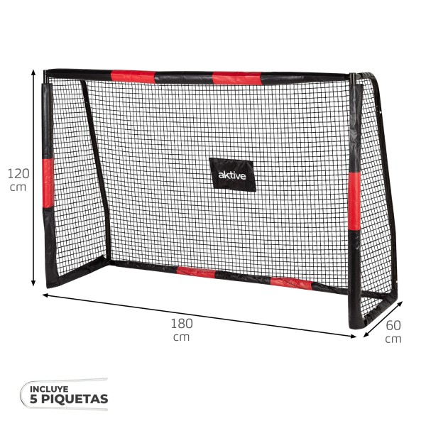 Aktive Portería de fútbol 2 m con protección, red y piquetas | Distria