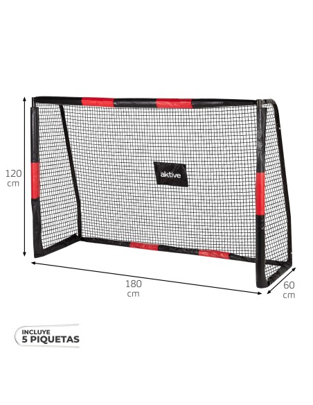 Aktive Portería de fútbol 2 m con protección, red y piquetas | Distria