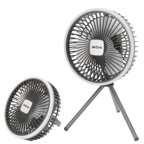 Ventilador portátil silencioso 3 en 1 con luz Aktive | Distria