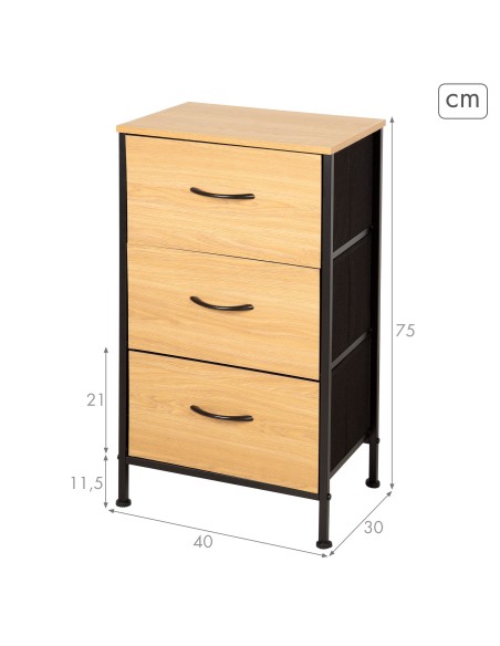 Max Home Cómoda 3 cajones con sistema de nivelación | Distria
