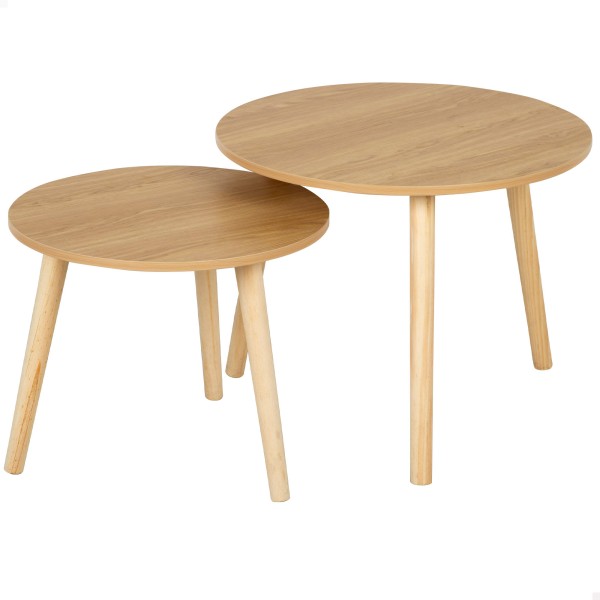 Max Home Set 2 mesas auxiliares  redondas madera | Distria