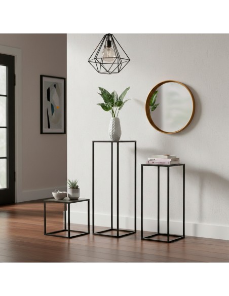 Max Home Set 3 mesas auxiliares metálicas varias alturas | Distria