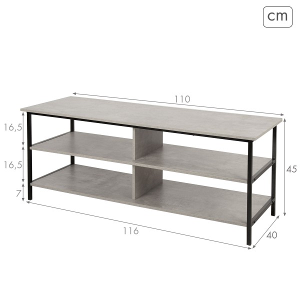 Max Home Mesa televisión metal y madera 3 estantes | Distria