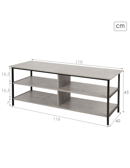 Max Home Mesa televisión metal y madera 3 estantes | Distria