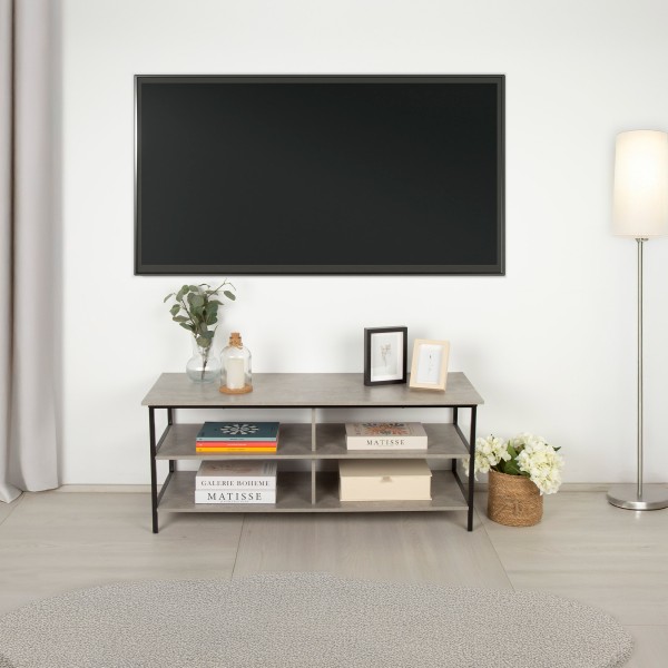 Max Home Mesa televisión metal y madera 3 estantes | Distria