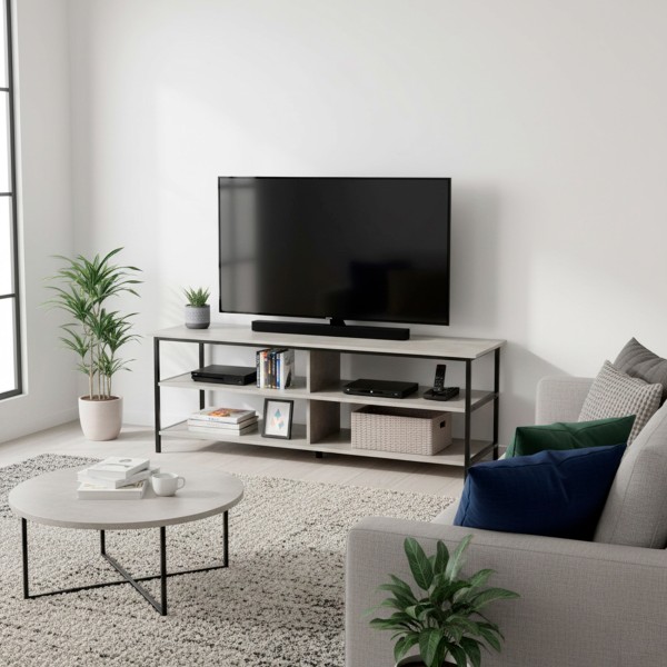 Max Home Mesa televisión metal y madera 3 estantes | Distria
