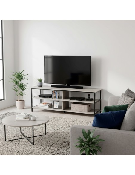 Max Home Mesa televisión metal y madera 3 estantes | Distria