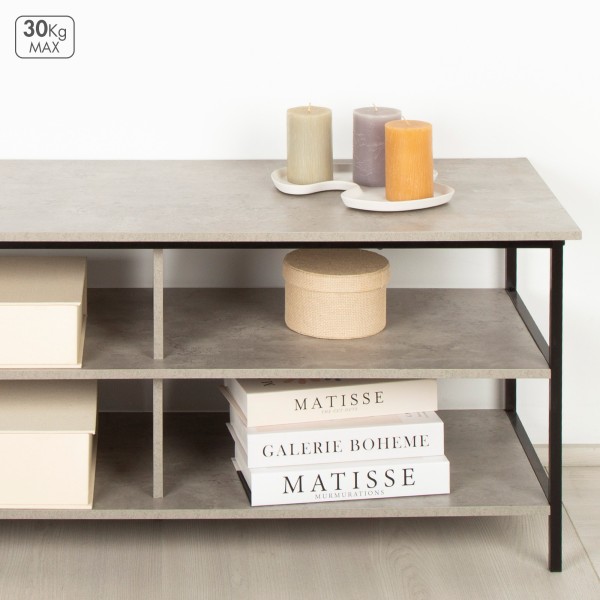 Max Home Mesa televisión metal y madera 3 estantes | Distria