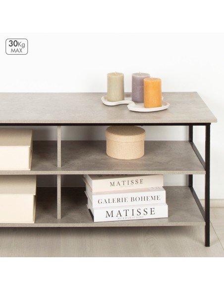 Max Home Mesa televisión metal y madera 3 estantes | Distria