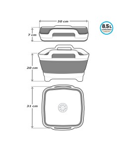 Barreño plegable para camping Aktive| Distria 2