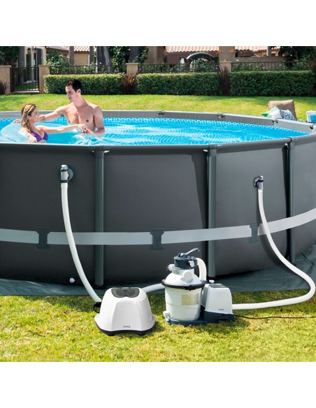 Clorador salino INTEX QS1600 PLUS hasta 12.112 L | Distria