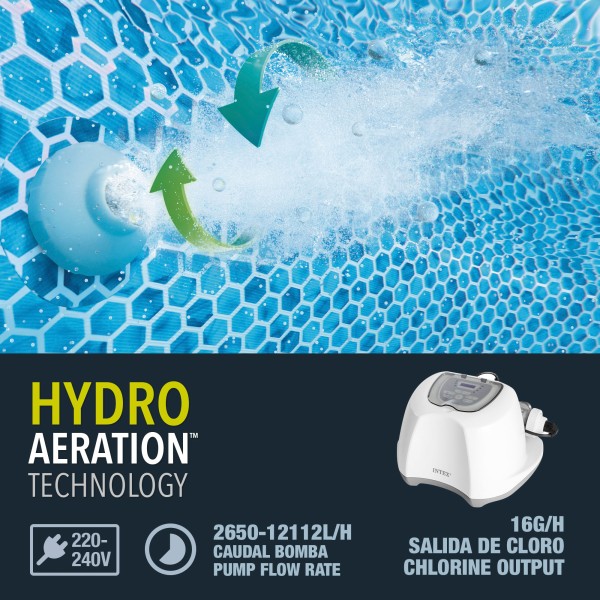 Clorador salino INTEX QS1600 PLUS hasta 12.112 L | Distria