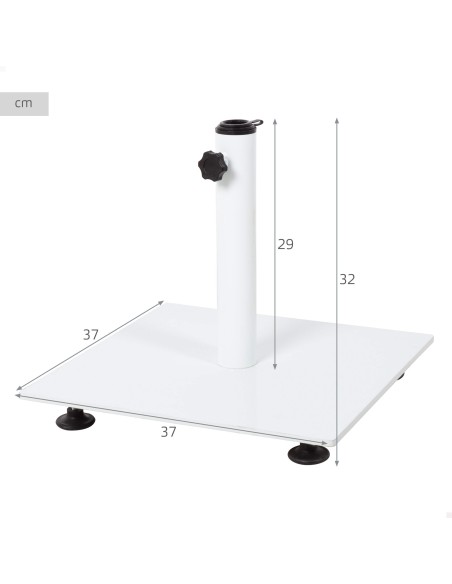 Aktive Base para sombrilla de acero blanca 37x32 cm | Distria