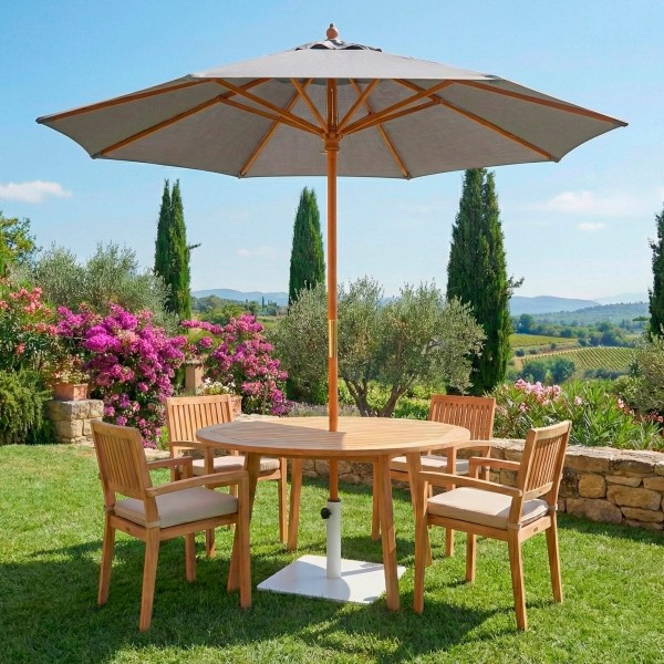 Aktive Base para sombrilla de acero blanca 37x32 cm | Distria
