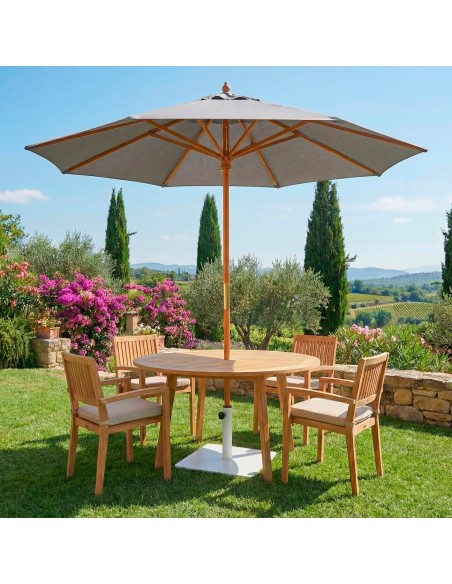 Aktive Base para sombrilla de acero blanca 37x32 cm | Distria