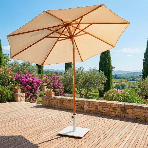 Aktive Base para sombrilla de acero blanca 37x32 cm | Distria