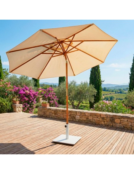 Aktive Base para sombrilla de acero blanca 37x32 cm | Distria