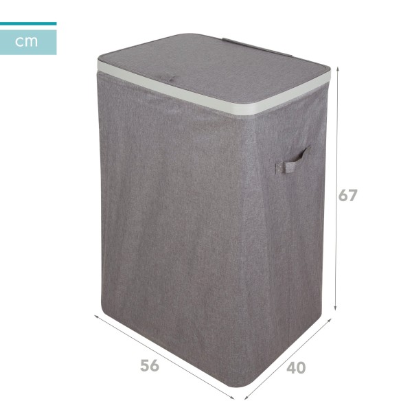 Max Home Cesta ropa sucia 100 l gris oscuro 2 compartimentos | Distria