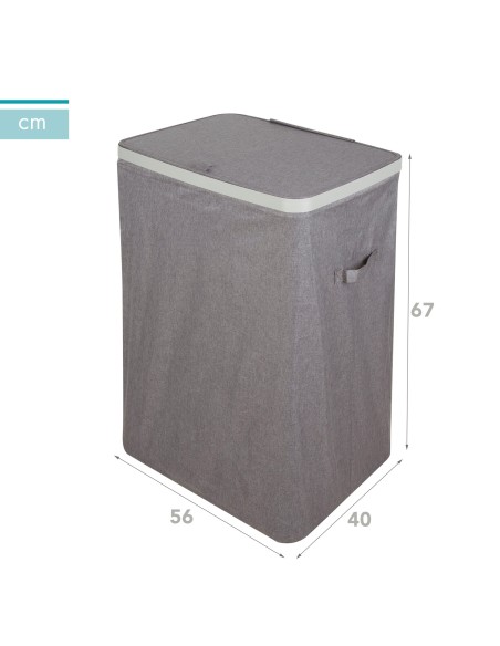 Max Home Cesta ropa sucia 100 l gris oscuro 2 compartimentos | Distria