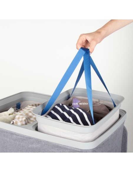 Max Home Cesta ropa sucia 100 l gris oscuro 2 compartimentos | Distria