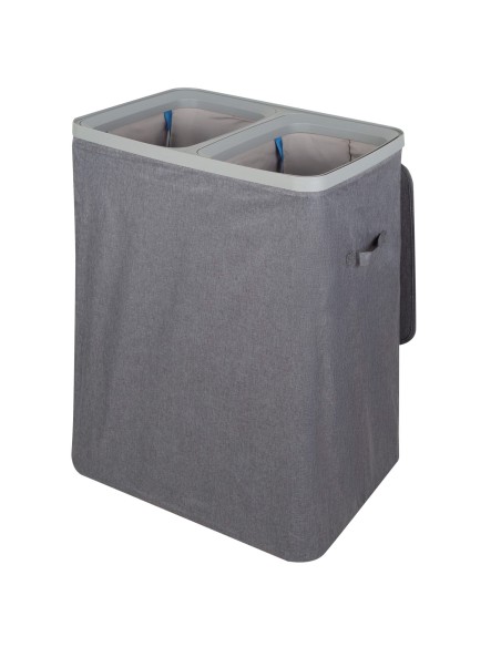 Max Home Cesta ropa sucia 100 l gris oscuro 2 compartimentos | Distria