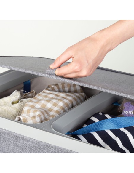 Max Home Cesta ropa sucia 100 l gris oscuro 2 compartimentos | Distria