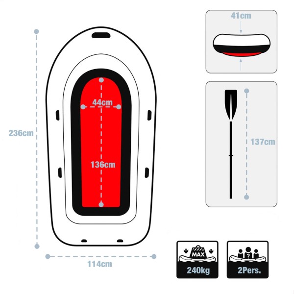 Barca hinchable Seahawk 2 con remos e hinchador INTEX | Distria