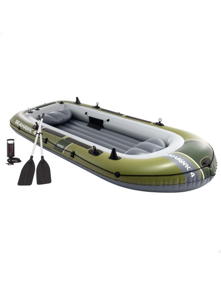 Barca hinchable Seahawk 4 con remos e hinchador INTEX | Distria