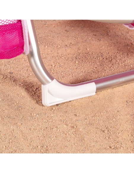 Silla de playa plegable antivuelco fucsia Aktive | Distria