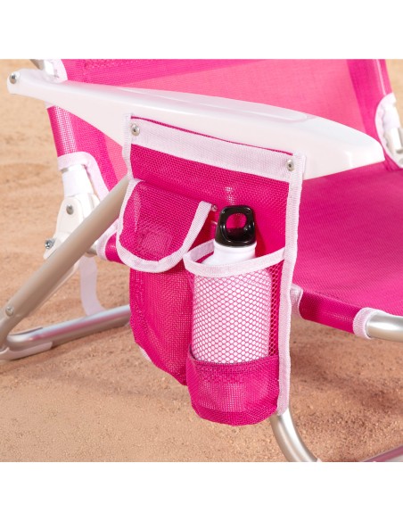 Silla de playa plegable antivuelco fucsia Aktive | Distria
