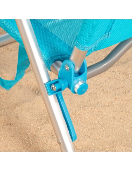 Silla de playa plegable azul 5 posiciones Aktive | Distria