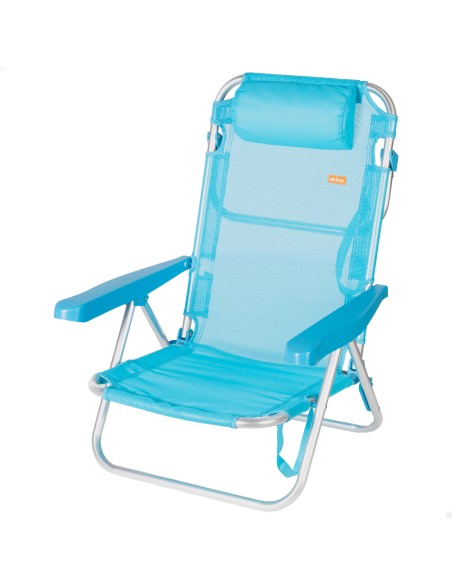 Silla de playa plegable azul 5 posiciones Aktive | Distria