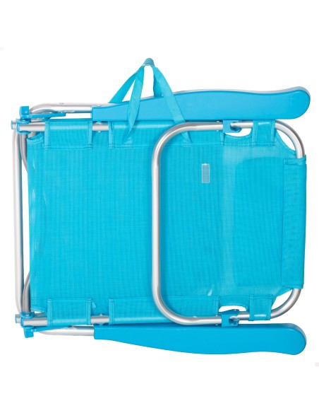 Silla de playa plegable azul 5 posiciones Aktive | Distria