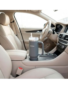 Vaso térmico gris 900 ml inox antifugas con asa | Distria 2