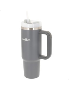 Vaso térmico gris 900 ml inox antifugas con asa | Distria